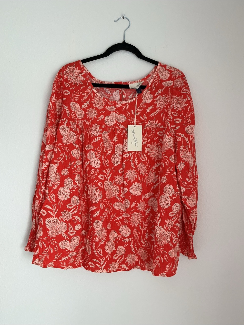 Universal Thread Red Floral Tunic Blouse